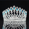 Royal Queen & King Silver Plated Crystal & Rhinestone Baroque Wedding, Prom Crown