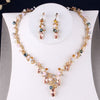 Baroque Gold Butterfly and Crystal Tiara, Necklace & Earrings Jewelry Set