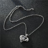 Angel Heart Cubic Zirconia Skull Fashion Necklace