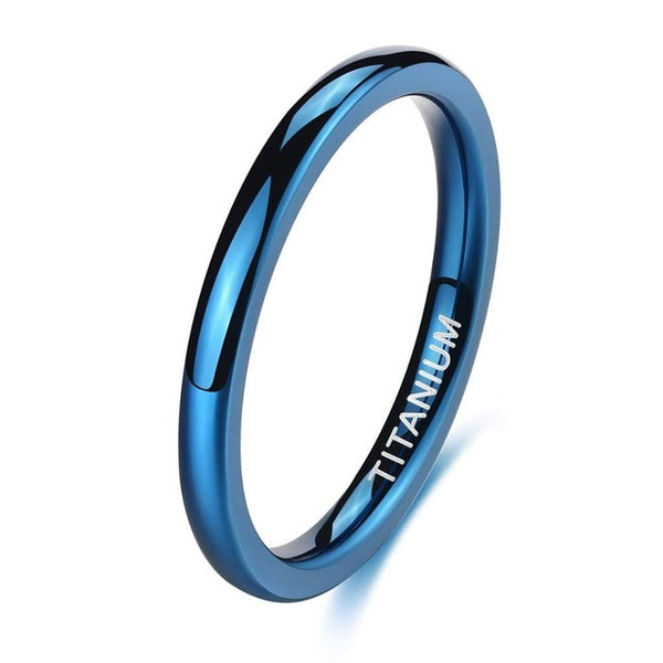 2mm Classic Polished Slim Titanium Wedding Ring