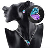 Austrian Crystal Butterfly & Heart Necklace, Bracelet & Earrings Jewelry Set