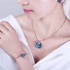Crystal Heart Four-Leaf Clover Necklace, Bracelet & Earrings Jewelry Set