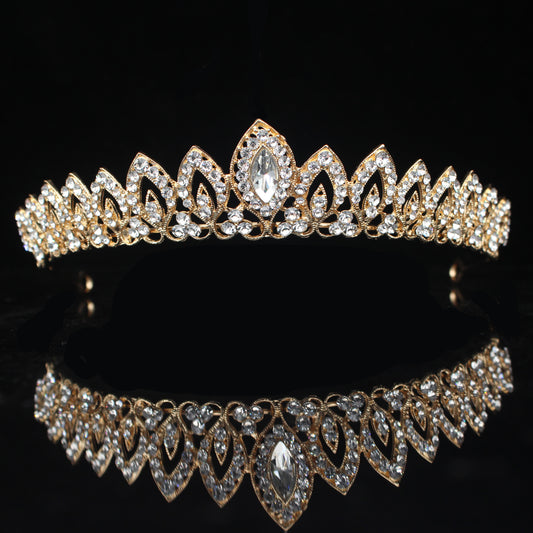 Diamond Floral Paisley Tiara Crown Crystal Diadem