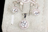 Cubic Zirconia Necklace, Earrings & Ring Wedding Jewelry Set
