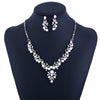Flower Pearl Fashion Necklace & Earrings Wedding Jewelry Set