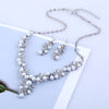Flower Pearl Fashion Necklace & Earrings Wedding Jewelry Set