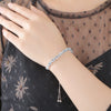 Natural Sky Blue Topaz Venetian Link 925 Sterling Silver Adjustable Bracelet