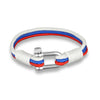 Multilayer Rope & Stainless Steel Country Flag Bracelet