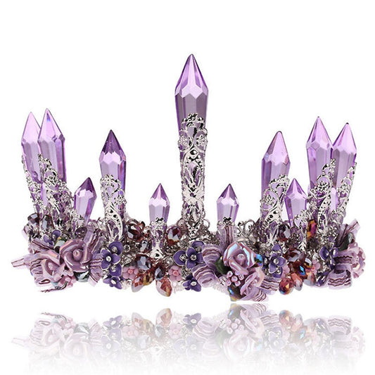 Purple Crystal & Rhinestone Vintage Tiara