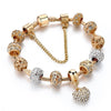 Gold Heart Charm & Crystal Bracelet