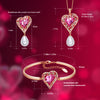 Crystal Heart Rose Gold Necklace, Bracelet & Earrings Jewelry Set