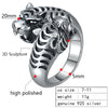 Gothic Two Tiger Heads 925 Sterling Silver Vintage Ring