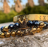 Set of 3 Crown, Roman Numerals & Hematite Beads Luxury Bracelet