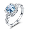 Birthstone Blue 925 Sterling Silver Engagement Ring