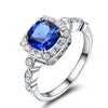 Birthstone Blue 925 Sterling Silver Engagement Ring