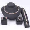 Cubic Zirconia and Crystal Enamel Necklace, Bracelet, Earrings & Ring Jewelry Set