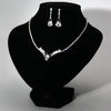 Rhinestone & Crystal V-Shaped Necklace & Earrings Jewelry Set