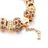 Key and Purple Crystal Charm Bracelet