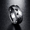 8mm High Polished Multifaceted Domed Tungsten Carbide Wedding Band