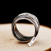 Adjustable Feather 925 Sterling Silver Vintage Ring