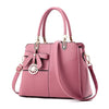 Ribbon & Pendant Patchwork PU Leather Tote Handbag, Crossbody & Shoulder Bag