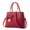 Ribbon & Pendant Patchwork PU Leather Tote Handbag, Crossbody & Shoulder Bag