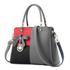 Ribbon & Pendant Patchwork PU Leather Tote Handbag, Crossbody & Shoulder Bag