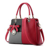 Ribbon & Pendant Patchwork PU Leather Tote Handbag, Crossbody & Shoulder Bag