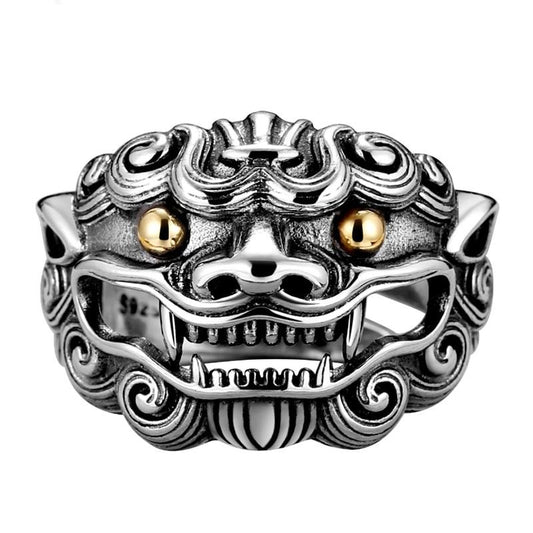 Adjustable Lion 925 Sterling Silver Vintage Ring