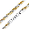 Two-toned Silver and Gold Necklace Chain with Twisted Link Design