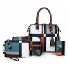Four-Set Plaid PU Leather Tassel Designer Purse, Handbag, Crossbody & Shoulder Bag