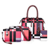 Four-Set Plaid PU Leather Tassel Designer Purse, Handbag, Crossbody & Shoulder Bag