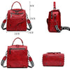 Small Multifunctional Genuine Sheepskin Leather Backpack & Shoulder Bag