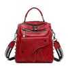 Small Multifunctional Genuine Sheepskin Leather Backpack & Shoulder Bag