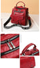 Small Multifunctional Genuine Sheepskin Leather Backpack & Shoulder Bag