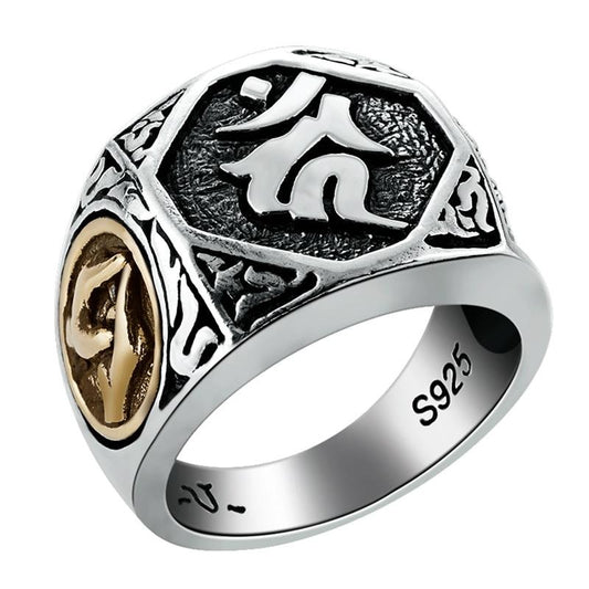 Buddha Signet 925 Sterling Silver Biker Vintage Ring