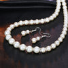 Pearl & Crystal Necklace, Bracelet & Earrings Jewelry Set