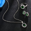 Silver & Crystal Wedding Necklace, Earrings Jewelry Set