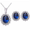 Silver & Crystal Wedding Necklace, Earrings Jewelry Set