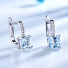 Blue Topaz 925 Sterling Silver Clip Earrings