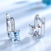 Blue Topaz 925 Sterling Silver Clip Earrings