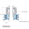 Blue Topaz 925 Sterling Silver Clip Earrings