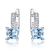 Blue Topaz 925 Sterling Silver Clip Earrings