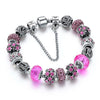 Crystal & Silver Plated Beads Charm Bracelet