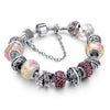Crystal & Silver Plated Beads Charm Bracelet