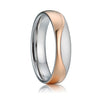 Rose Gold Plated & Silver Titanium Steel and Cubic Zirconia Wedding Bands Set