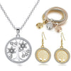 Fashion Tree of Life Gold Necklace, Bracelet & Earrings Wedding Jewelry Set