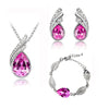 Austrian Crystal Flame Leaf Necklace, Bracelet & Earrings Jewelry Set