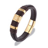 Handmade Braid Rope Genuine Leather & Stainless Steel Buckle Charm Bracelet