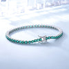 Emerald Link Chain 925 Sterling Silver Bracelet